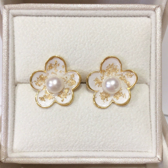 Women's Natural Freshwater Pearl S925 Sterling Silver Oblate Earrings