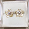 Women's Natural Freshwater Pearl S925 Sterling Silver Oblate Earrings