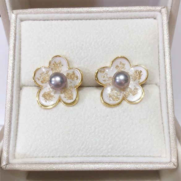 Women's Natural Freshwater Pearl S925 Sterling Silver Oblate Earrings