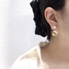 Women's Natural Freshwater Pearl S925 Sterling Silver Round Shaped Earrings