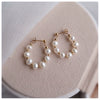 Women's Natural Freshwater Pearl 925 Silver Needle Round Earrings