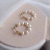 Women's Natural Freshwater Pearl 925 Silver Needle Round Earrings