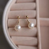 Women's Natural Freshwater Pearl 925 Silver Needle Round Earrings