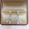 Women's Natural Freshwater Pearl Sterling Silver Oblate Butterfly Earrings