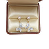 Women's Natural Freshwater Pearl Sterling Silver Oblate Butterfly Earrings