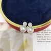 Women's Natural Freshwater Pearl Stud Earrings S925 Sterling Silver 18K Gold Flat Round And Oblate Shape