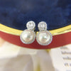 Women's Natural Freshwater Pearl Stud Earrings S925 Sterling Silver 18K Gold Flat Round And Oblate Shape