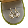 Women's Natural Freshwater Pearl Zircon Drop Earrings With 18K Gold Color Preservation Oblate Shape