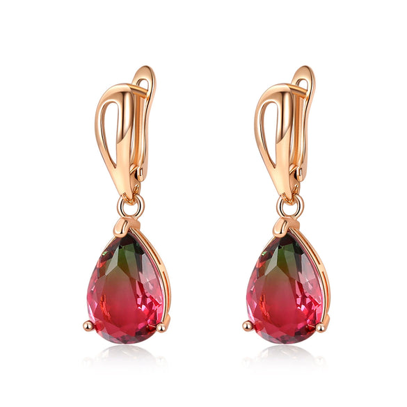Women's Natural Gem Drop Shape Earrings With Electroplated Finish Fashion Jewelry