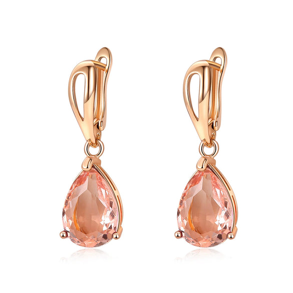 Women's Natural Gem Drop Shape Earrings With Electroplated Finish Fashion Jewelry
