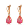 Women's Natural Gem Drop Shape Earrings With Electroplated Finish Fashion Jewelry