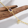 Women's Natural Gemstone Bracelet S925 Sterling Silver Geometric Light Luxury Style Set With Gems