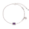 Women's Natural Gemstone Bracelet S925 Sterling Silver Geometric Light Luxury Style Set With Gems