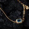 Women's Natural Gemstone Bracelet S925 Sterling Silver Geometric Light Luxury Style Set With Gems