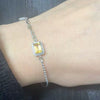 Women's Natural Gemstone Bracelet S925 Sterling Silver Geometric Light Luxury Style Set With Gems