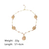 Women's Natural Geometric Copper Freshwater Pearl Clavicle Necklace With Electroplating