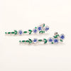 Women's Natural Long Copper Earrings With Oil Dripping Flower Design