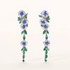 Women's Natural Long Copper Earrings With Oil Dripping Flower Design