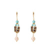 Women's Natural Pearl Antique Vintage Handmade Earrings With Geometric Pattern And Electroplating