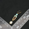 Women's Natural Pearl Antique Vintage Handmade Earrings With Geometric Pattern And Electroplating