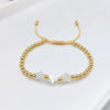 Women's Natural Pearl Geometric Beaded Handwoven Copper Goldplated Bracelet
