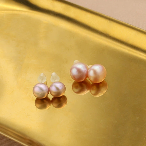 Women's Natural Pearl Geometric 925 Sterling Silver Retro Handmade Earrings