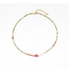 Women's Natural Redstone And Freshwater Pearl Stainless Steel Beaded Necklace Handmade Geometric Design Jewelry