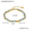 Women's Natural Stone Abacus Beads Bracelet Light Luxury 316L Stainless Steel 18K Gold Plated Geometric Decoration