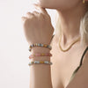 Women's Natural Stone Abacus Beads Bracelet Light Luxury 316L Stainless Steel 18K Gold Plated Geometric Decoration