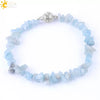Women's Natural Stone And Copper Accessories Minimalist Irregular Bead Electroplated Bracelet With Volcanic Rock Amethyst Lapis Lazuli And More