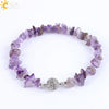 Women's Natural Stone And Copper Accessories Minimalist Irregular Bead Electroplated Bracelet With Volcanic Rock Amethyst Lapis Lazuli And More