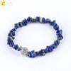 Women's Natural Stone And Copper Accessories Minimalist Irregular Bead Electroplated Bracelet With Volcanic Rock Amethyst Lapis Lazuli And More