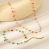 Women's Natural Stone And Stainless Steel Geometric Beaded Necklace With Electroplating Light Luxury Fashion Jewelry
