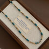 Women's Natural Stone And Titanium Steel Geometric Handmade Baroque Beaded Clavicle Chain Necklace