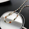 Women's Natural Stone And Titanium Steel Geometric Handmade Baroque Beaded Clavicle Chain Necklace