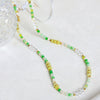 Women's Natural Stone Crystal Stainless Steel Geometric Handmade Beaded Necklace