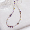 Women's Natural Stone Crystal Stainless Steel Geometric Handmade Beaded Necklace