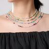 Women's Natural Stone Crystal Stainless Steel Geometric Handmade Beaded Necklace