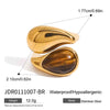 Women's Natural Stone Hollow Titanium Steel And Stainless Steel Open Bracelet With Electroplating Minimalist Style