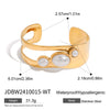 Women's Natural Stone Hollow Titanium Steel And Stainless Steel Open Bracelet With Electroplating Minimalist Style