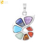 Women's Natural Stone Pendant Necklace With Alloy Electroplated Ball Chain Colorful Semi Precious Jewelry