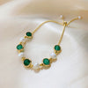 Women's Natural Style Alloy Pearl Crystal Geometric Electroplated Bracelet