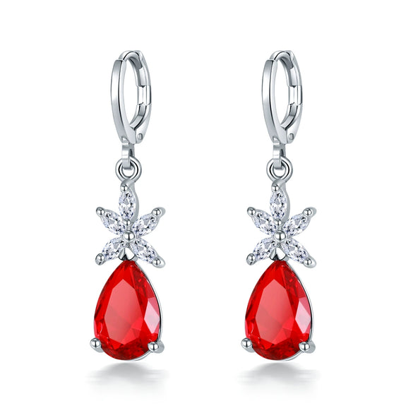Women's Natural Style Copper Drop Shape Earrings With Zircon Fashion Dangle Earrings For Wholesale
