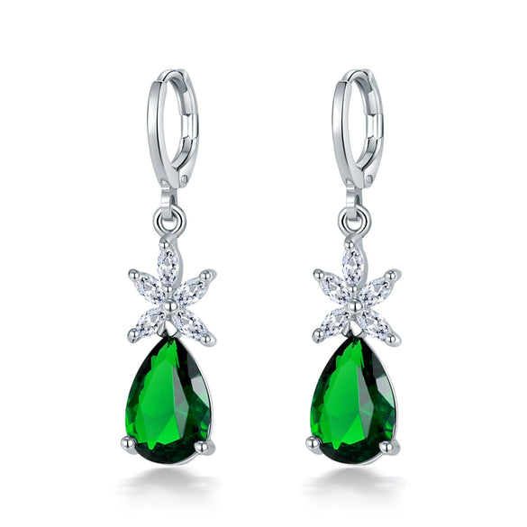 Women's Natural Style Copper Drop Shape Earrings With Zircon Fashion Dangle Earrings For Wholesale