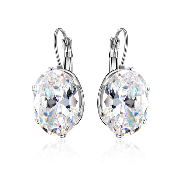 Women's Natural Style Geometric Zircon Earrings Distinctive Statement Diamond Look Jewelry