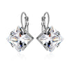 Women's Natural Style Geometric Zircon Earrings Distinctive Statement Diamond Look Jewelry
