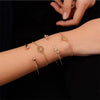 Women's Natural Style Metal Leaf Knotted Open Bracelet Set Electroplated Four Piece Bracelet Collection