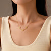 Women's Natural Style Stainless Steel And 18K Gold Electroplated Sunflower Daisy Clavicle Necklace