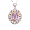 Women's Natural Topaz Amethyst Citrine Geometric Style S925 Sterling Silver Crystal Jewelry Necklace