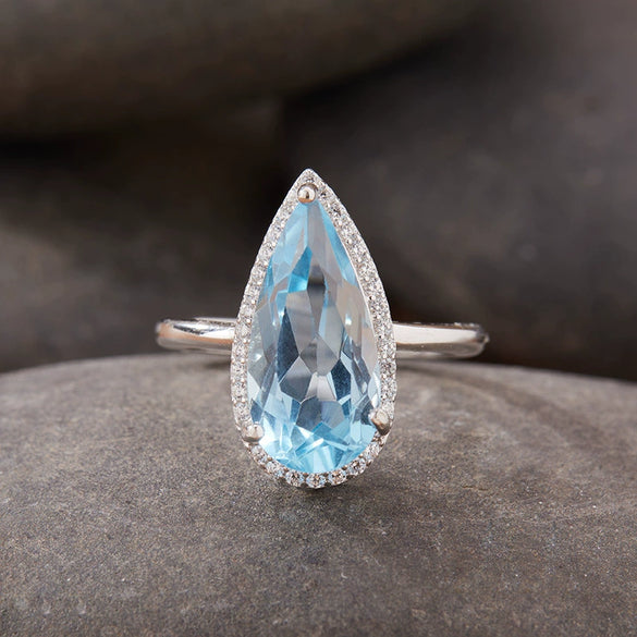 Women's Natural Topaz Citrine Dropshaped Necklace Set With Crystal In S925 Sterling Silver And Cross Chain